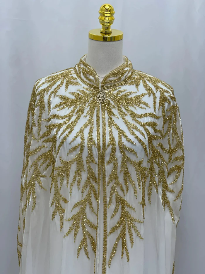 Traditional Embroidery Cape with Gold Detail