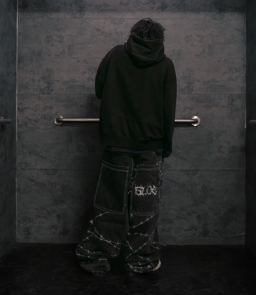 Black Wide Leg GLOE Barbwire Jeans